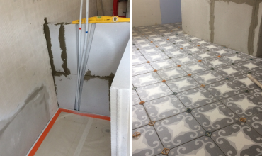 Pose de carrelage carreaux de ciment pour salle de bain à Vergèze (30)
