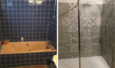 Rénovation avant/après salle de bains à Nages et Solorgues (30)